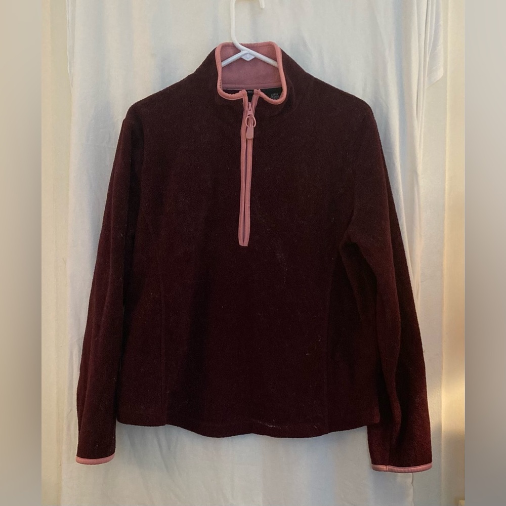 SJB Active Burgundy & Pink Half Zip Collar Fleece Size Large